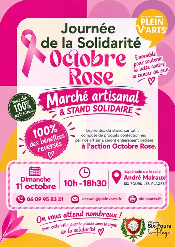 Banderole rose soutien contre cancer du sein devant salle Malraux. | | Presse 83